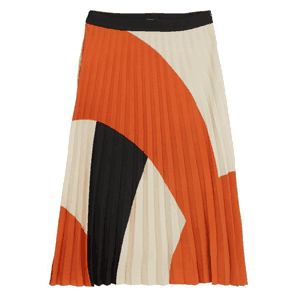 Pleated Colour Block Skirt