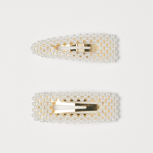 H&M 2-Pack Haarspangen mit Perlen