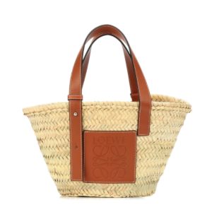 Loewe - Small leather-trimmed basket tote