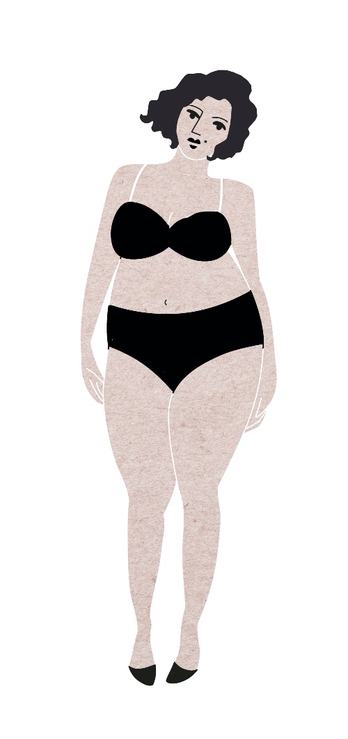 Die passenden Shorts für den Sommer finden. O-Form: Grafik "Olivia" mit rundlicher Körpermitte