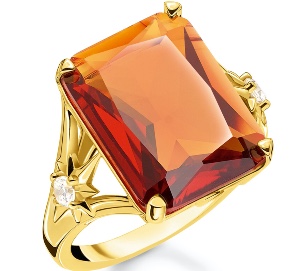 Thomas Sabo – Ring mit orangefarbenen Stein, Stern