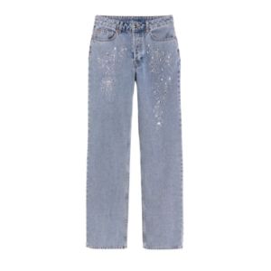 90s High Straight Jeans mit metallischen Glitzersteinen*