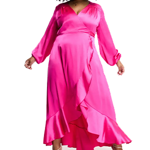 Flounce London - Wickelkleid in Pink über ASOS